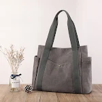 Bolsa de ombro feminina grande capacidade com múltiplos bolsos, bolsa de tecido espaçosa e prática para o dia a dia, organizada e versátil. — foto 6