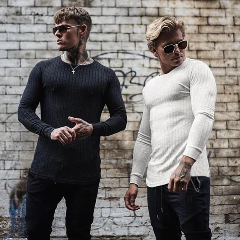 Men's Fitness Knitted Bottoming Shirt, Breathable and Form-Fitting. Perfect for Training and Layering under other clothe — photo 4