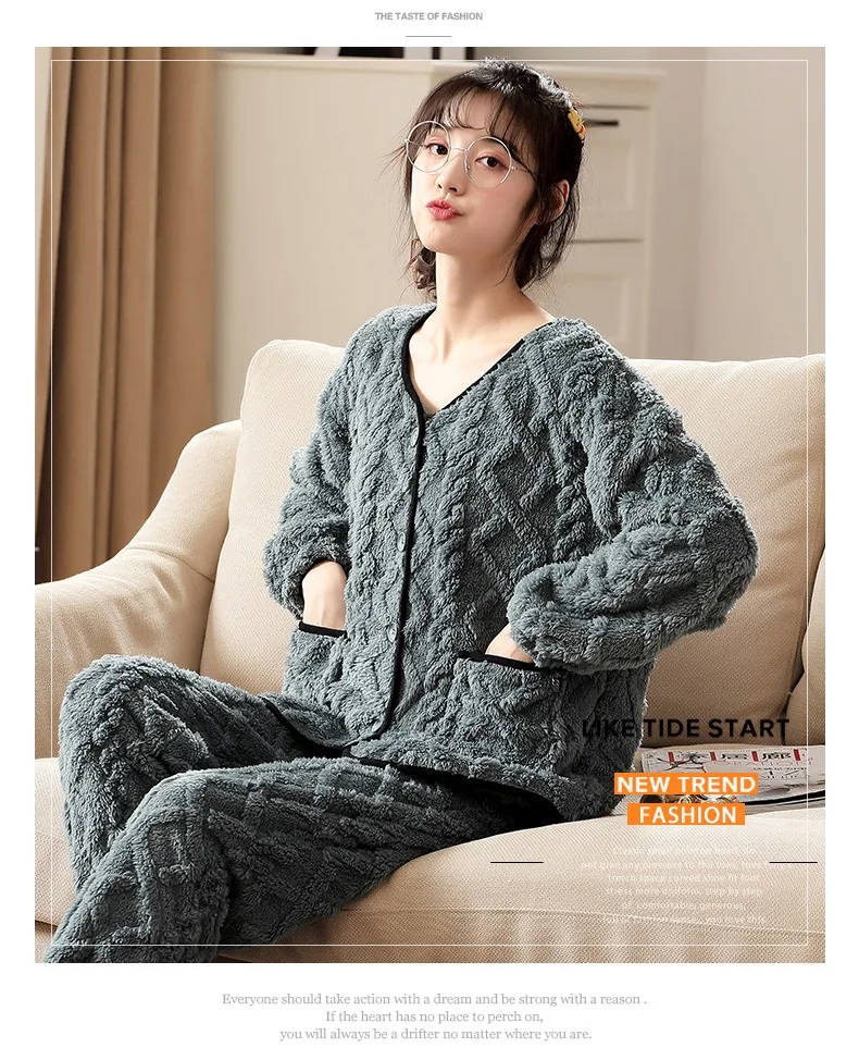 Title 5, New Flannel Jacquard Home Suit Set