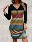 Women's Fashion Loose Striped Print Dress — photo 2