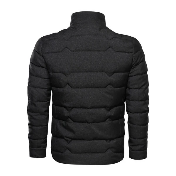Giacca uomo in cotone calda con collo alto e velluto, tinta unita. Ideale per l'inverno, offre calore e comfort, perfetta per affrontare il freddo. — foto 4