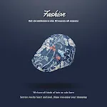 Printed Hat Dark Blue