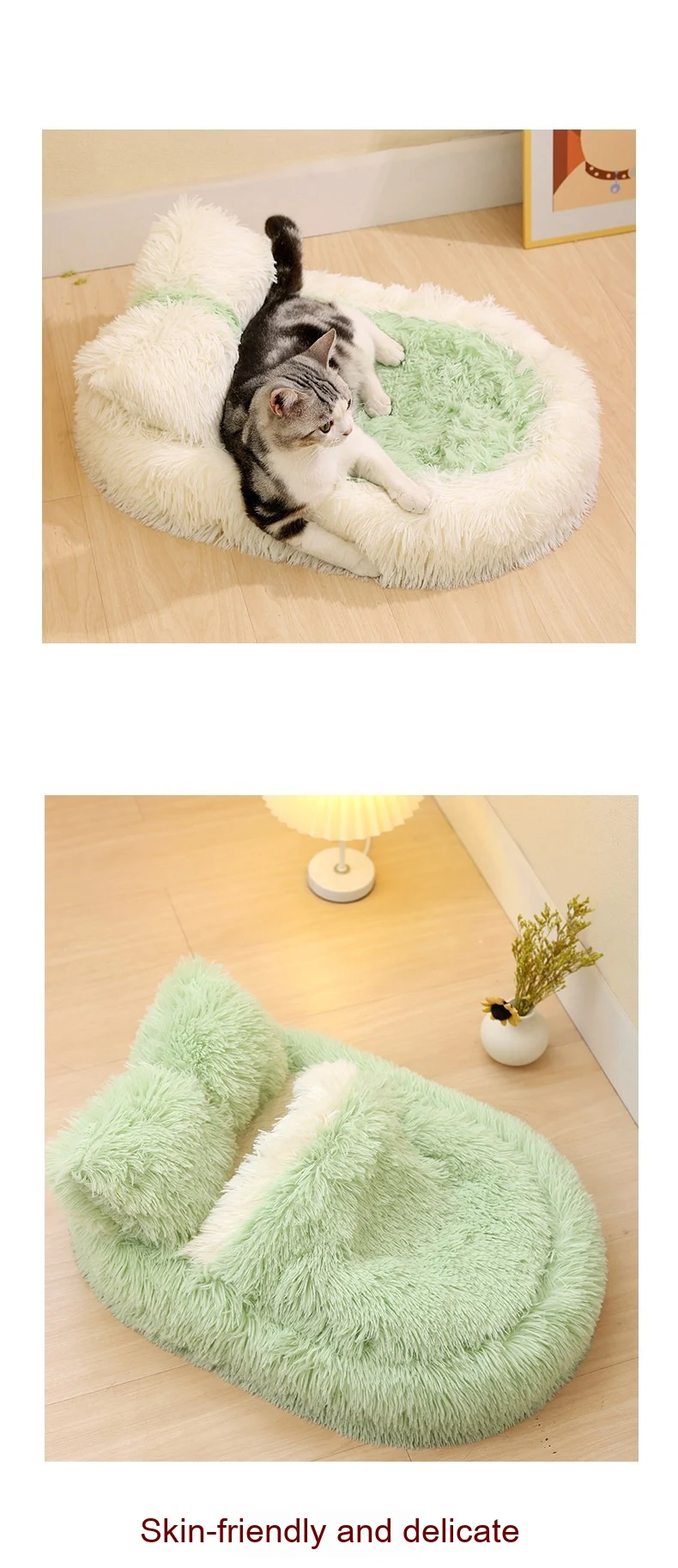 Title 9, Long Wool Oval Plus Quilt Warm Cat Dog Nest Win...