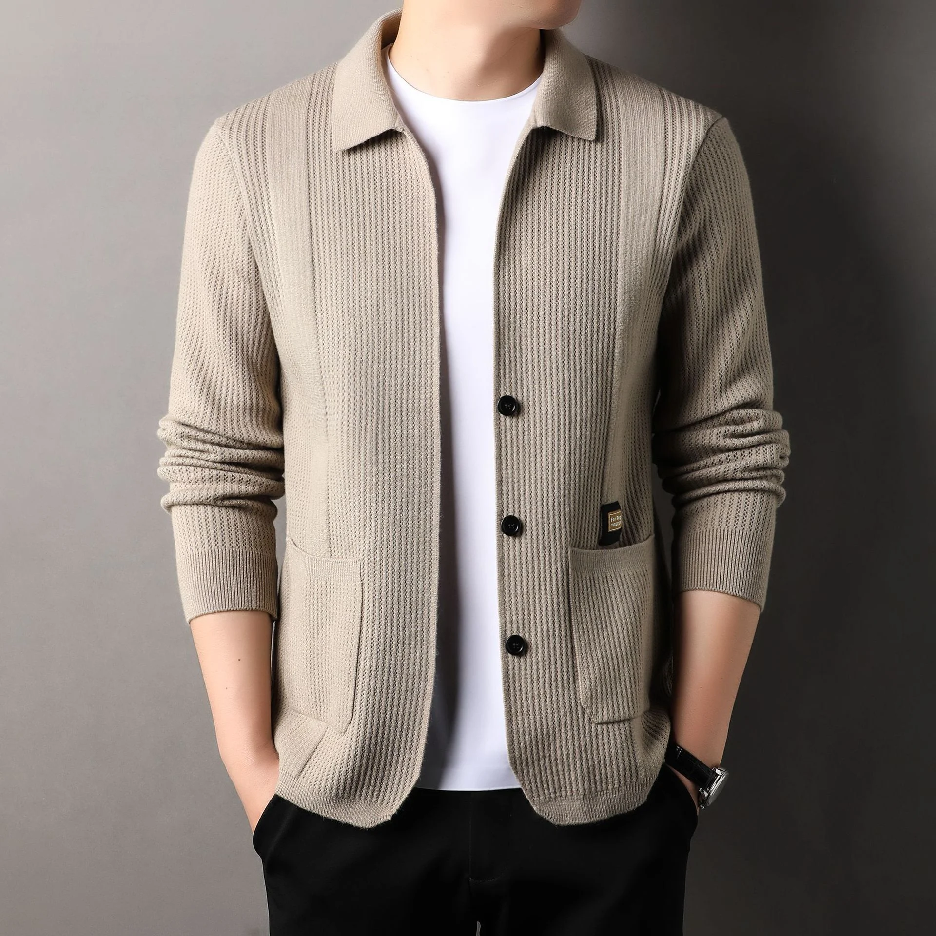 Men's Knitted Cardigan Sweater Coat Stylish and comfortable warm knitwear Ideal for everyday wear Versatile design perfe — photo 9