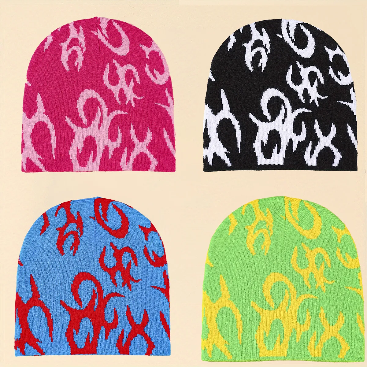 Warm Wool Hat Jacquard Knitted for Winter. Stay cozy and stylish with this soft and warm hat. Perfect for cold weather a — photo 4