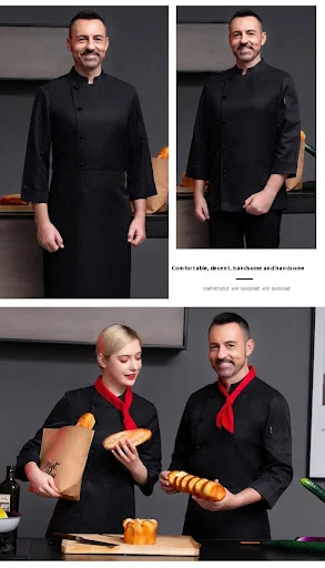Title 9, Chef Overalls Long Sleeve Canteen Autumn And Wi...