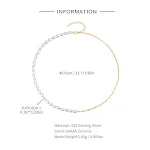 Collar con costura de cadena de perlas de plata de ley 925. Elegancia atemporal para un look sofisticado, ideal para realzar tu belleza natural. — foto 1