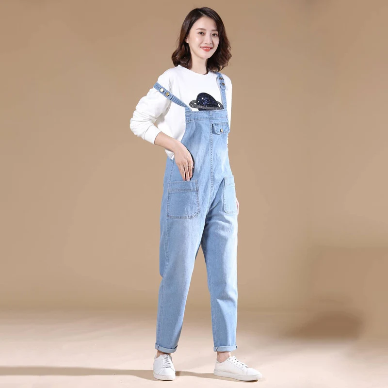 Jeans Oversize Mujer Primavera Otoño Nuevos Pantalones Ajustados con Tirantes Slim Fit Comodidad y Estilo Casual Versátil — foto 2