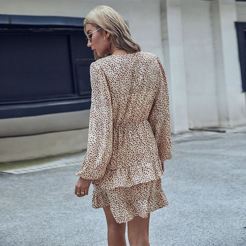 Leopard Print Fashion Long Sleeve Dress — photo 3