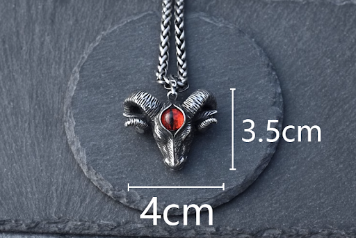 Title 1, Colar masculino vintage com pingente de carneir...