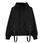 Jaqueta masculina funcional com gola alta para vento. Moda e proteção combinadas para enfrentar o clima. Conforto e estilo garantidos. — foto 2