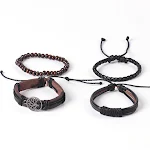 Vnox Conjunto de pulseiras de couro para homens Sofisticação e personalidade no seu pulso. Design moderno, materiais de alta qualidade e durabilidade. Perfeito para você. — foto 3