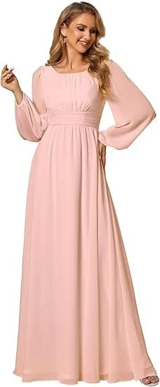 Lange chiffon avondjurk voor dames — foto 4