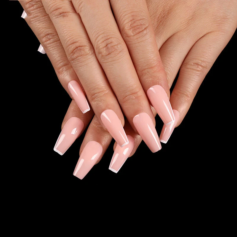 Patch de unha bailarina francesa gradiente. Aplicação fácil e rápida para unhas de ballet com efeito degradê elegante e duradouro, sem esforço — foto 1