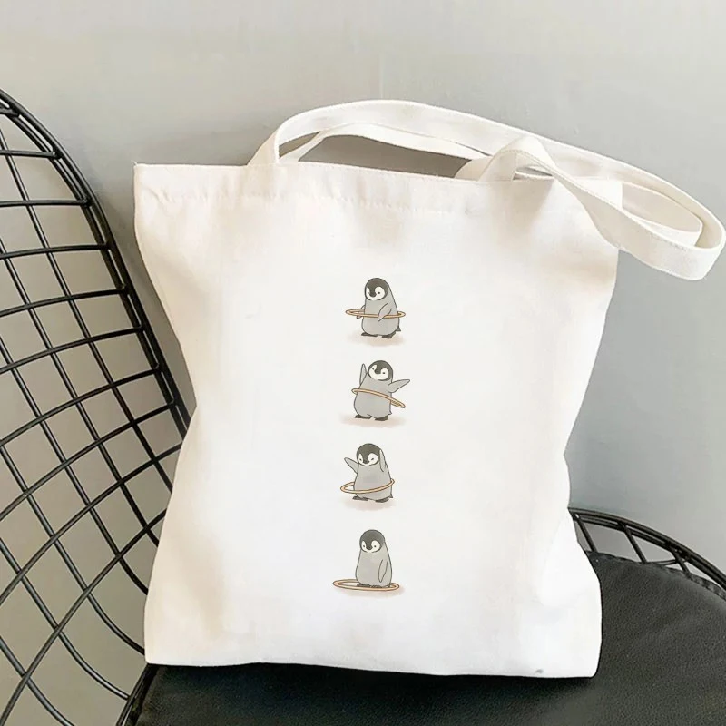 Sacola de compras personalizada em branco com zíper de algodão lona para estudantes. Ideal para compras diárias e uso geral. — foto 5