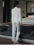 Ice silk huispak met lange mouwen in grote maten, zoete windstijl, ideaal voor comfortabel loungen en ontspannen thuis. — foto 5