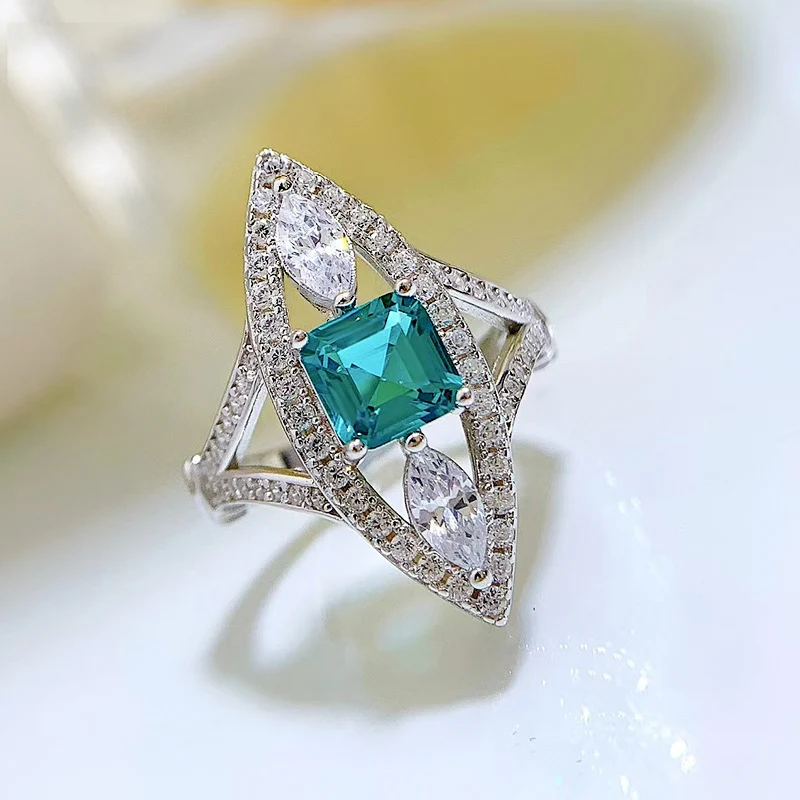 Anel de cor PA de turmalina verde para mulheres Joia feminina vibrante e elegante para realçar seu estilo, perfeita para todas as ocasiões. — foto 10