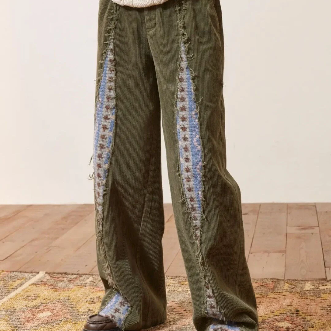 Title 2, Casual Pants with Personality Stitching and Mop...