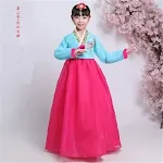 Sky Blue Top Rose Red Skirt