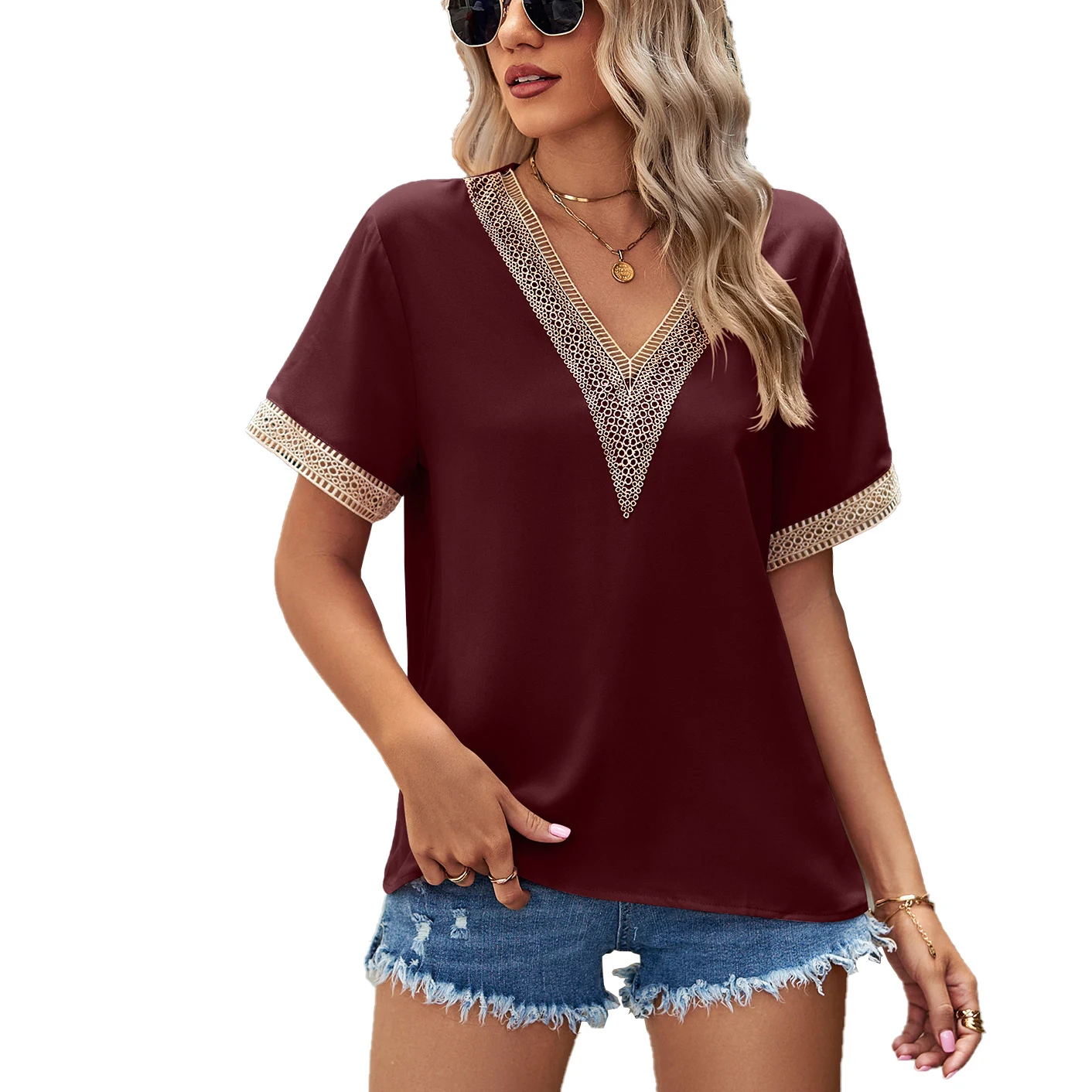 Title 8, Top intimo da donna in tinta unita patchwork in...