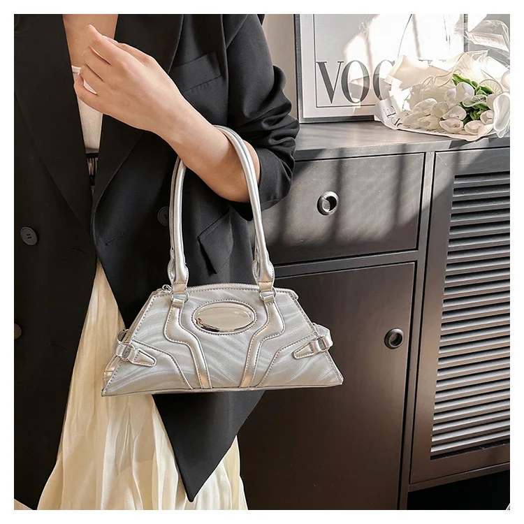 Title 8, Glanzende Metallic Mode Riem Schoudertas, een d...