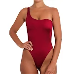 Sexy badpak uit één stuk in effen kleur. Accentueer je figuur en geniet van comfort en stijl op het strand of bij het zwembad. — foto 3