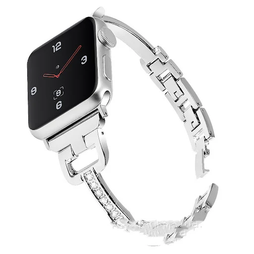 Title 3, D-shaped Metal Diamond Strap for Apple iWatch 1...
