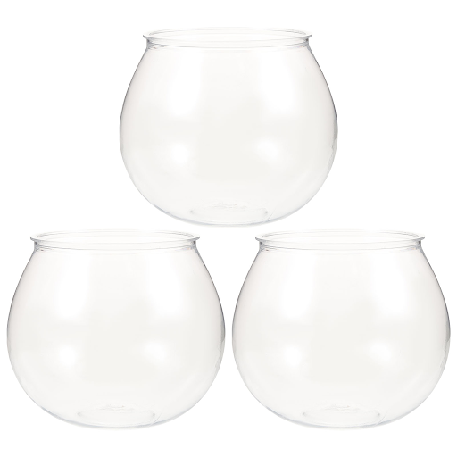 3Pcs Plastic Fish Bowl Clear Gold Fish Bowl Shatterproof Small Betta Fish Tank Desktop Round Aquarium Multi-Purpose Bowl — photo 4