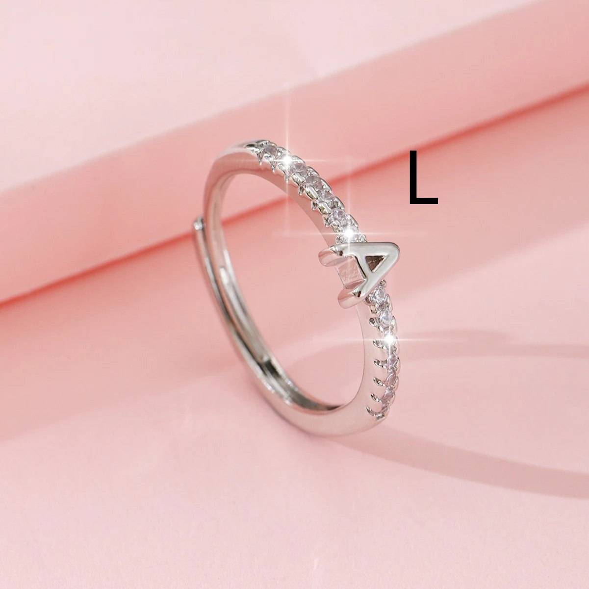 Anel Aberto com 26 Letras da Moda Feminina Design de Nicho Jóia Elegante e Personalizável Presente Perfeito para Mulheres — foto 13