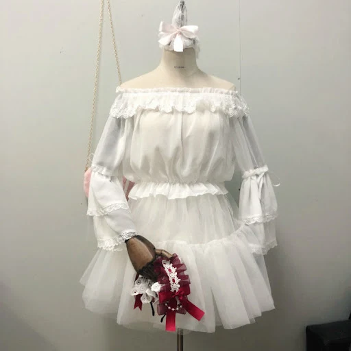 Title 2, Girly zomer Lolita zachte garen rok zonder bale...
