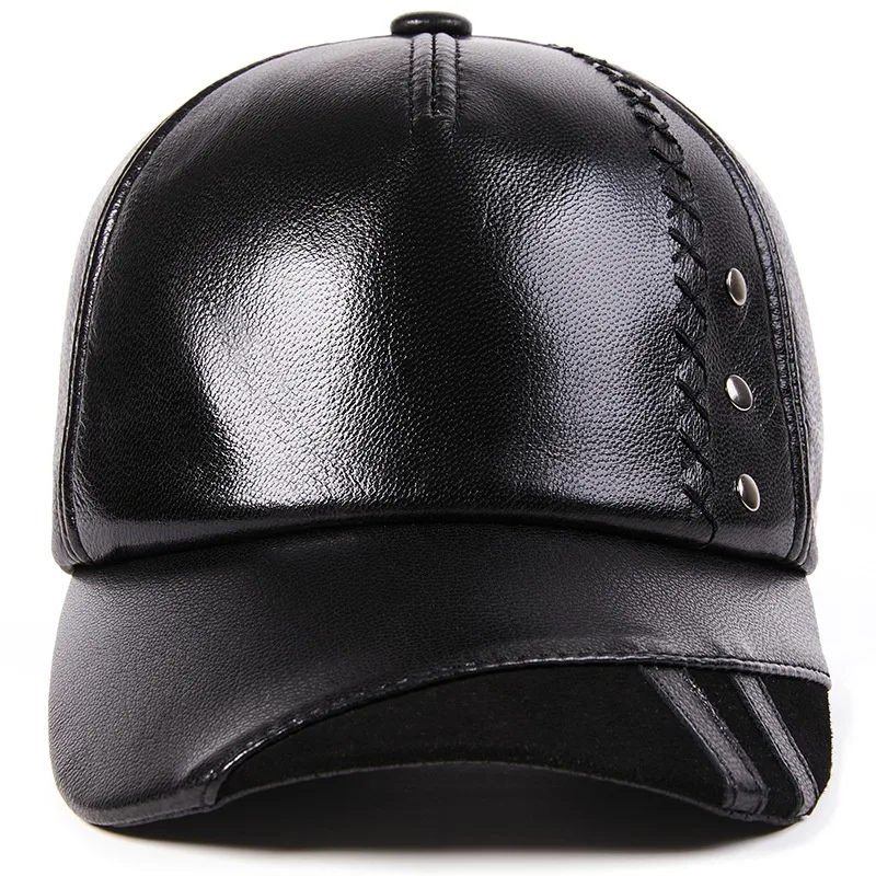 Casual Sheepskin Korean Style Baseball Cap Genuine Leather. Experience comfort and style with this premium, authentic le — photo 10