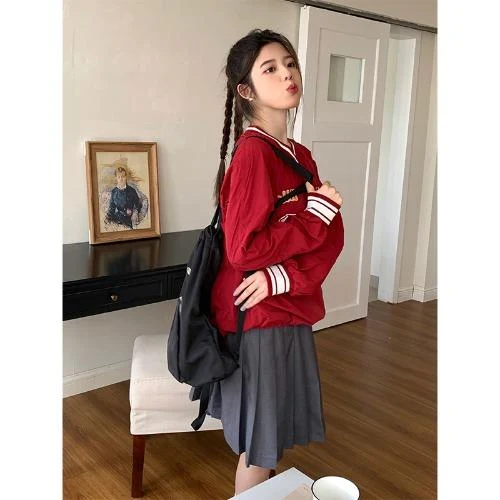 Suéter solto feminino com decote em V fino americano doce e fresco — foto 1