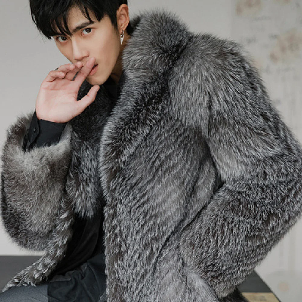 Title 2, Mens Long Warm Mink Fur Coat. Experience ultim...