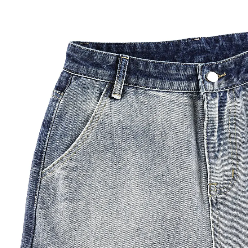 Title 7, Jeans Skinny Desgastados con Costuras en Contra...