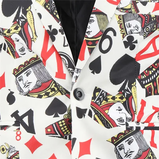 Title 7, Jaqueta de terno casual estampada masculina Com...