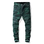 Spring New Men's Straight Jeans European and American Fashion featuring Knee Ripped and Tie-dyed detailing for a modern — photo 39