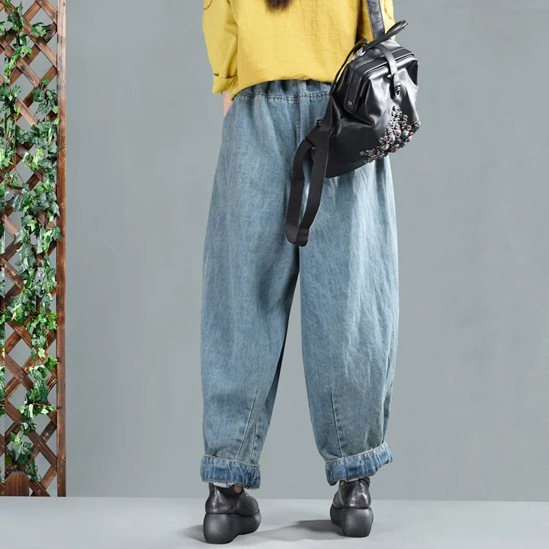 Title 4, Dames Loose Plus Size Denim Daddy broek, comfor...