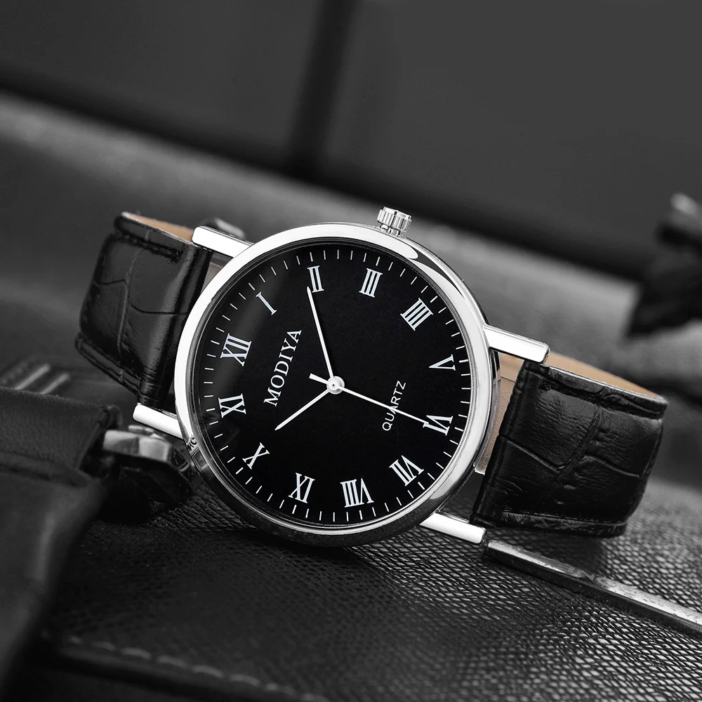 Relógio de quartzo simples com cinto para homens. Combina estilo e funcionalidade, oferecendo precisão e um visual elegante para o dia a dia. — foto 6