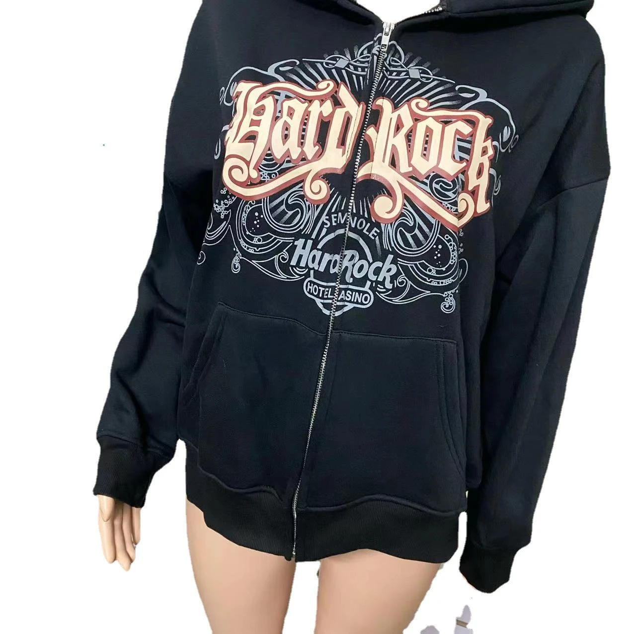 Title 3, Digital bedruckter Sweater-Mantel mit dreidimen...
