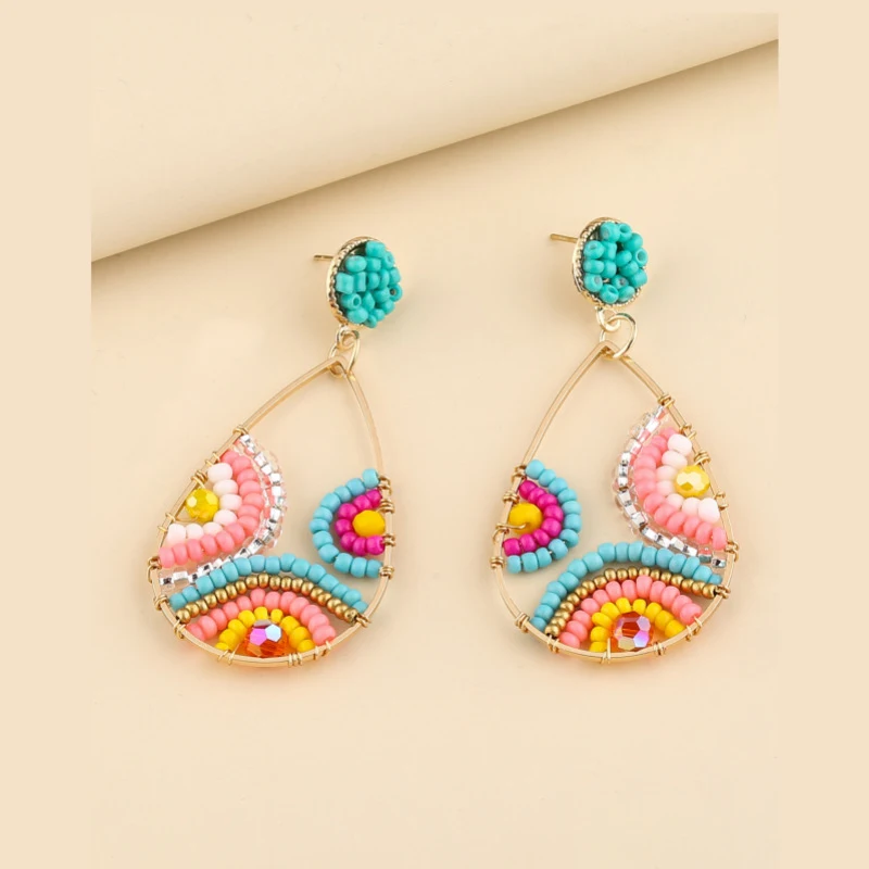 Brincos vintage boêmios com miçangas para indústria pesada, estilo único, perfeitos para adicionar charme e personalidade ao seu visual. — foto 1