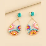 Brincos vintage boêmios com miçangas para indústria pesada, estilo único, perfeitos para adicionar charme e personalidade ao seu visual. — foto 1