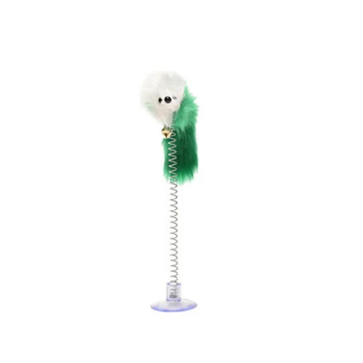 With Mini Bell Mouse Toy Mouse Cat Toy Cartoon Feather Rod Pet Cat Toy Stick Interactive Cat Toy Sucker Spring — photo 2