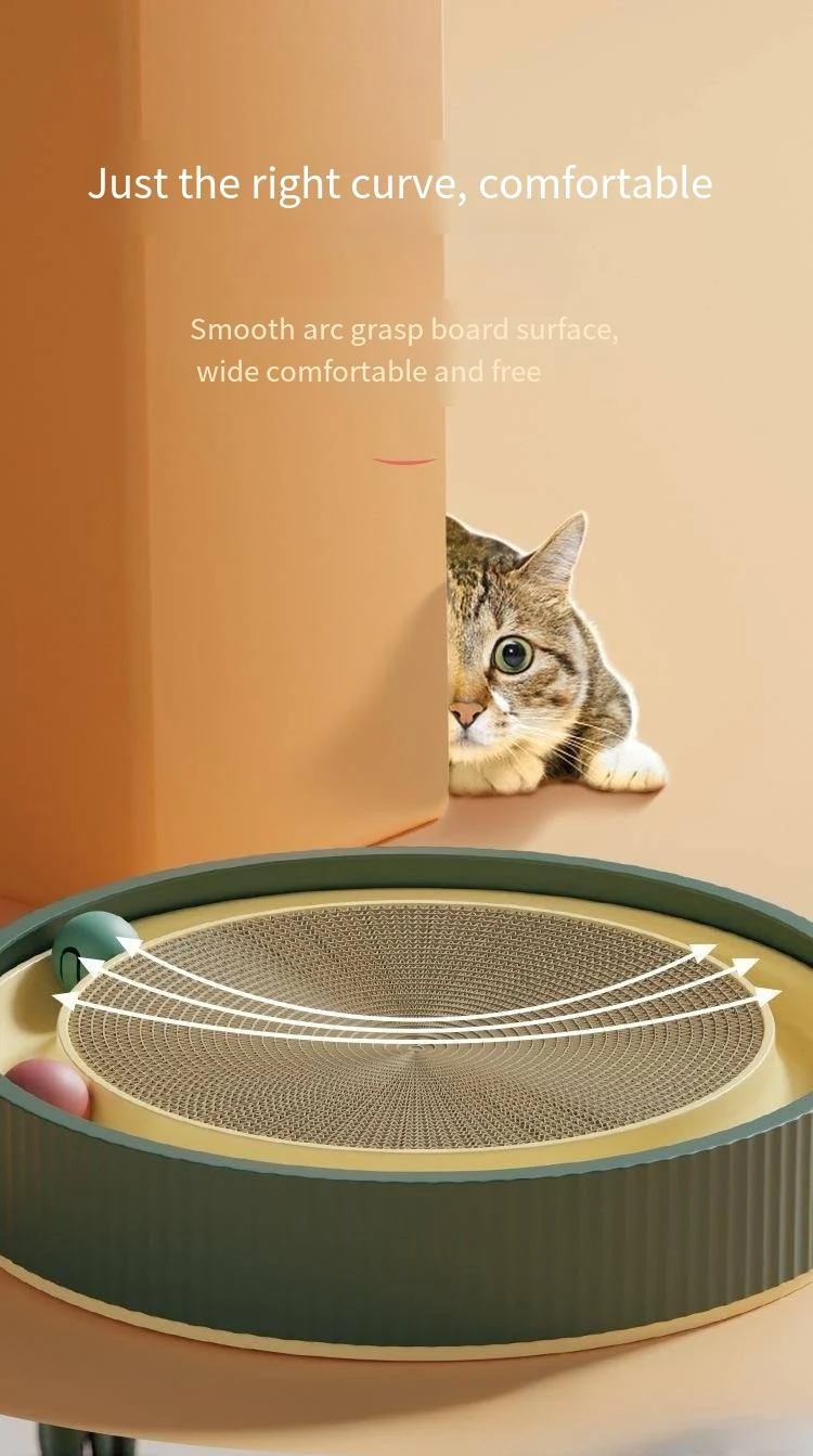 Title 8, Round Cat Scratching Board Anti Cat Scratcher w...