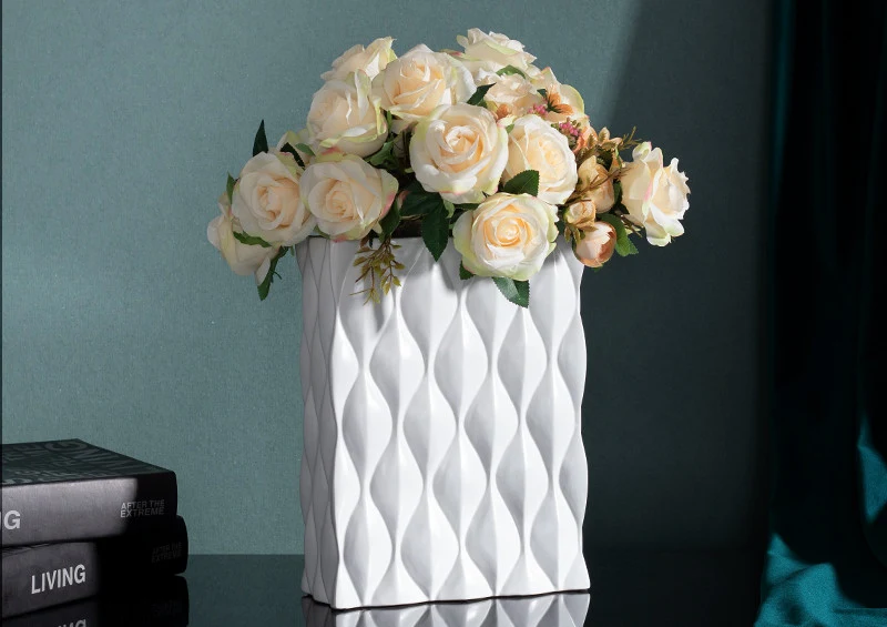 Title 8, European luxury ceramic floral plant vases, hig...