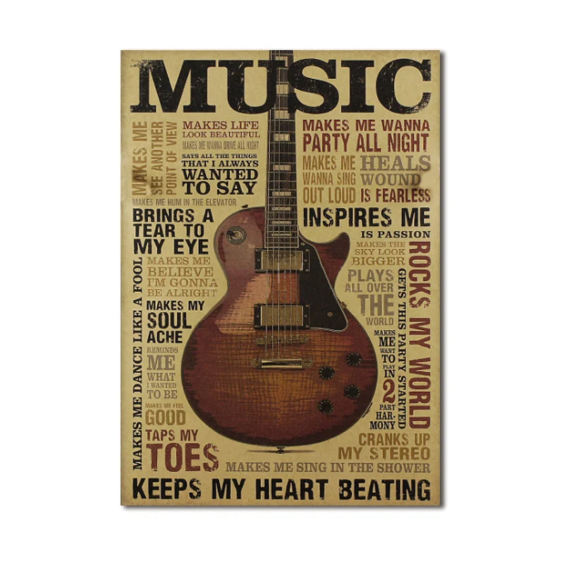 Title 5, Poster musicale retrò nostalgico in carta kraft...