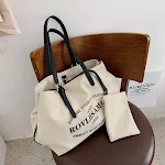Large Capacity Canvas Women's Fashion Tote Simple Shoulder Bag Perfect for Everyday Use, Shopping, Work, and Travel, Sty — photo 5