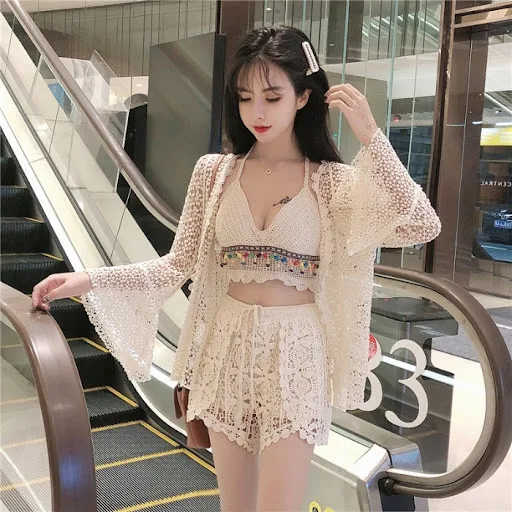 Title 2, Sexy gehaakte jumpsuit zonder rug met holle kra...