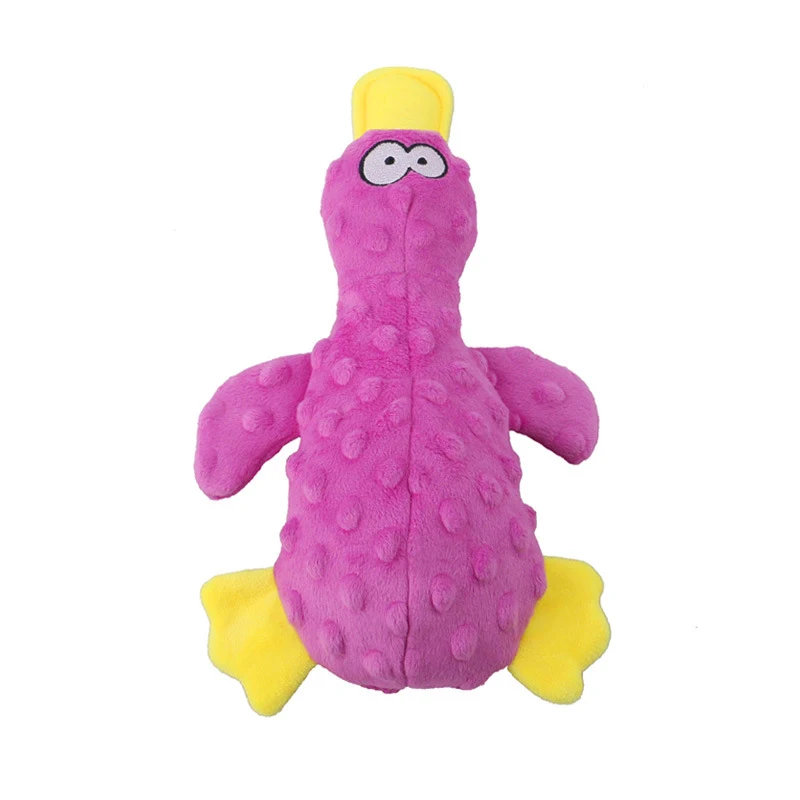 Brinquedo interativo para cães, pato de pelúcia resistente a mordidas com papel. Diversão duradoura e ideal para mastigar. — foto 1