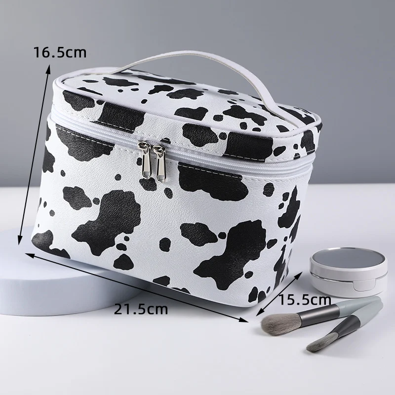 Title 5, Bolsa de maquiagem com estampa de vaca, à prova...