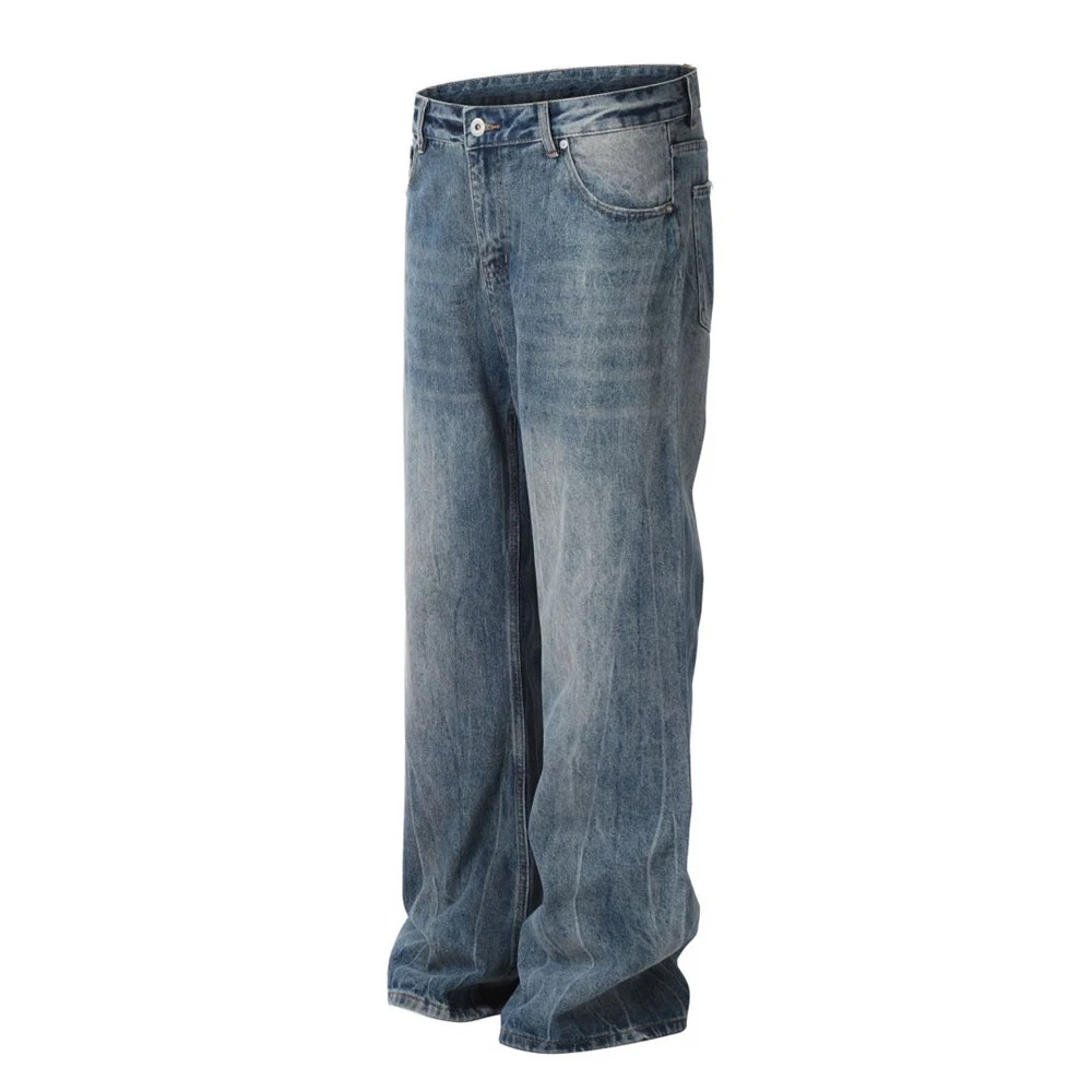 Washed Old Wide-leg Jeans for Men Relaxed fit and comfortable wear. Wide leg jeans for a modern, casual look. Perfect fo — photo 5